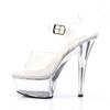 Pleaser - KISS208 Sandale à bride à la cheville - Transparent/Couleur argent Product image